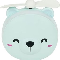 Lexton Portable 3 in 1 Cartoon LED I Handheld USB Fan I Makeup Mirror Teddy Face Portable Rechargeable Fan for Travel Office Room Household | (Pack of 1, Blue)-43