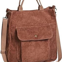 Women's Shoulder Bag, Large Corduroy Tote Bag, Casual Handbag, Shopping Bag, Fashion Shoulder Bag with Zip and Bag, Crossbody Bag for Everyday, Office, School Trip and Shopping-image-46