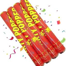 Party Propz Multicolor Party Poppers for Birthday- 4Pcs Confetti Party Poppers of 30cm | Party Poppers For Wedding | Confetti Popper For Anniversary |Party Popper for Celebration and Party(Cardstock)-30