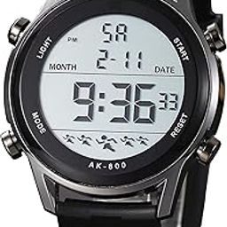 Silicone Belt Digital Sports Watch with LCD Display, Water Resistant, Unisex Watch for Men and Women-image-15