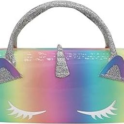 Kids Girls Boys Hologram Eyeglass Case Glasses Pouch Hologram Dazzling Sparkle Glitter Hard Shell with Handle-image-33