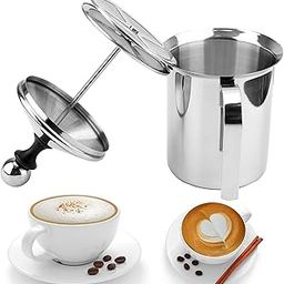 Brain Freezer Stainless Steel Milk Frother Cappuccino Coffee Frother Double Froth Pump (400ml)-image-23