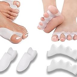 4Pcs 2 Pairs of Gel Toe Separator Silicone Toe Spacers for Correct Toe Alignment Toe Spreader for Bunions, Restore Overlapping Toes to Original Shape and Straightener Orthotics Sports Activities-11