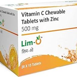 Lim-O Vitamin C(500mg) & Zinc, Chewable Tablets for Immunity Skin – Vegan Formula For Men Women, Orange Flavour (60 Tablets)-28