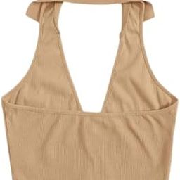 Round Neck Sleeveless Polo Crop Backless Ribbed Top-image-29