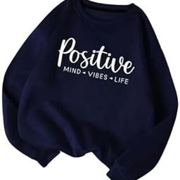 Positive Women’s Fleece Stretchable Full Sleeves Sweatshirt Regular Fit, Round Neck Casual Winterwear for Girls and Womens Navy Blue-image-55