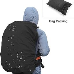 Waterproof Nylon Polyester Bag Cover – Freesize (40-50L), Black – Dustproof, Rainproof, UV-Resistant Travel Backpack Protector-image-14