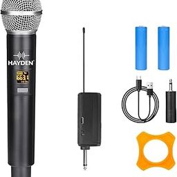 hayden HY-58 Wireless Mic, Microphone, UHF Karaoke Dynamic mic with Type C Rechargeable Receiver & Hand Mike System 6.35mm Jack, 30-50 Meter Cordless Range (Single Microphone)-image-55