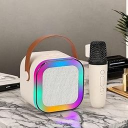 QYSVEN Karaoke Machine for Kids Adults, Mini Portable Blue-Tooth Karaoke Speaker with Wireless Microphone and Dynamic Lights Birthday Gift Home KTV Outdoor Travel (Multicolor)-19