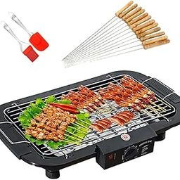GrillHaven 2000W Electric BBQ Grill – Smokeless Indoor & Outdoor Tandoori Maker | Chrome Steel Barbecue Stove for Grilling, Roasting & Sizzling (Black)-image-99