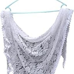 Church Scarf White Color Large Size Netted Lace Pattern Veil-image-44