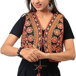Hand Embroidered Jacket for Women Cotton Sleeveless Waist Coat Ethnic Stylisy Navratri Garba Kutchi Work Koti-image-97