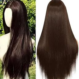 VIEWS Full Head Covering Synthetic Hair Wigs for Women (Brown Color)-image-29