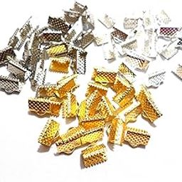 Flat Crimp Necklace Ends Materials Jewellery Gold findings, Combo of 3 Colors, 60pcs-image-85