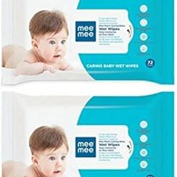 MeeMee Caring Baby Wet Wipes with Aloe Vera - Pack of 2(Total 144 pcs) (2 Pieces)-image-31