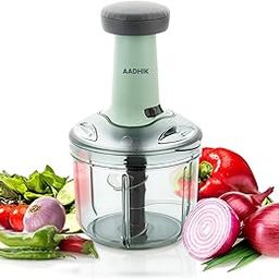 AADHIK Push Chopper 900ml Premium | Steel Blade Large Manual Hand-Press Vegetable Chopper | Mixer Cutter | Push Chopper to Cut Onion, Salad, Potato, Tomato (Pack of 1)-image-65