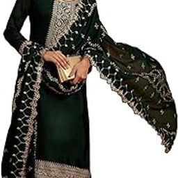 Women's Yoke Design Silk Blend Straight Kurta Trouser With Dupatta Set-picture-2