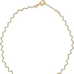 Bare Waves of Choker Necklace | 14K Real Gold Plated | Bold Wave-Etched Metal Design | Hypoallergenic, Water-Resistant, Non-Tarnish | Made in India | 42+6cm Adjustable Chain-image-67