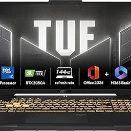 ASUS TUF Gaming F16,Intel Core 5 Processor 210H Gaming Laptop(NVIDIA RTX 3050A-4GB/65W TGP/16GB/512GB/FHD+/16"/144Hz/Windows 11/M365 Basic (1Year)*/Office Home 2024/Mecha Gray/2.20 Kg) FX607VB-RL087WS-91