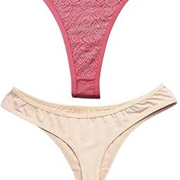 Thong for Women Cotton Underwear Low Rise Solid G-String Sexy Lingerie Panties | Women Stretchable Under Fitted Outfits Bikini Style Underwear -Pack of 2 (in, Alpha, S, Regular, Pink, Nude)-picture-2