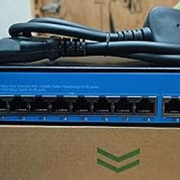 Hanutech Smart PoE Switch 8 RJ45 Ports (10/100Mbps) 2 RJ45 Uplinks (10/100/1000) for IP Cameras Networking DVR NVR - 1 Year Warranty-12