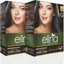 Elina Black Hair | Ammonia & Barium free Natural Organic Hair Color for Men & Women | Formulated with Natural Ingredients | Long Lasting Color with (Black Color, 60Gm (Pack of 2))-image-80