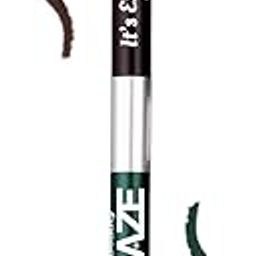 SWISS BEAUTY Craze It's Extraa Duo Matte Pencil Kajal with Vitamin E | 2-in-1 Shades | Highly Pigmented | Smudge-Proof | With Precise Tip | Shade- Dynasty, 2.6g |,Black-10
