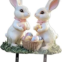 THE STYLE SUTRA Easter Garden Rabbits Stake 2D Gift Easter Decoration for Lawn Patio Outdoor-image-30
