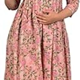 Stylish Cotton Maternity Dress with Feeding Zip for Women_9-image-63