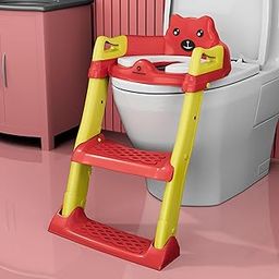 StarAndDaisy Potty Seat for Kids 1-3 Years | Toilet Seat for Kids with Height Adjustable & Removable Soft Cushion, Fits All Western Toilets seat (Red-Yellow)-image-37