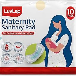 LuvLap Extra Absorbent Maternity Pads, Pack of 10, 0-2 Weeks Post-Birth, After Delivery for Heavy Flow, Ultra Soft for Postpartum Bleeding, Sanitary Pads for Women-image-2