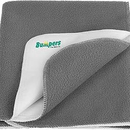 Bumpers The Baby Co Waterproof Interlock Quick Dry Sheet for Baby| Bed Pad Extra Absorbent Washable Matress Protector| Baby Bed Protector Sheet for Toddler Children (Grey, Medium (100x70)-image-2