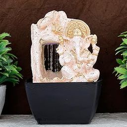 Global Grabbers Polyresin Table Top Indoor Outdoor Water Fall Fountain with LED Lights Home Decor Decoration Gift Gifting Items-STN_WT-SF20-image-55