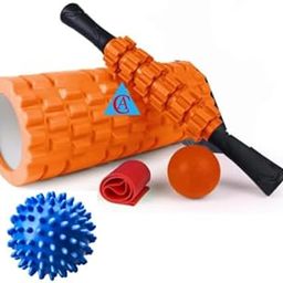 CA 5 in 1 Foam Roller Set for Deep Tissue Muscle Massage, Trigger Point Fitness Exercise Foam Roller, Massage Roller, Massage Ball, Stretching Strap, for Whole Body Multicolour-19