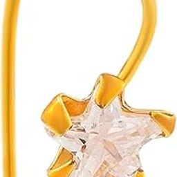 Gold plated brass star shape faux diamond cz fashion nose pin for girls women(ACNT0130)-55