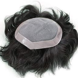 BLUSHIA SIZE-9X6 Size 100% Human Hair Toupee/Patch/Human Hair Wig Non Surgical Hair Loss Solution For Men(Natural Black 9X6)-33