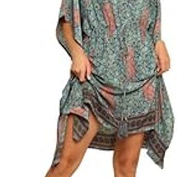 KE KANHA EXPORTS short Kaftan for women's & girls unique border design and tassel stretchable adjustable drawstring free size western kaftan fit flared floral all seasons-image-31
