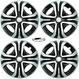 AUTO MOTO Sporty Double Colour Silver And Black 14-Inch Press Fit Type Wheel Cover With Metal Rings For Tata Tiago All Models (Set Of 4 Pieces - Traxx Design)-image-73