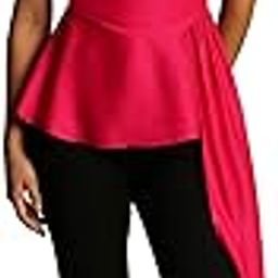 Women One Shoulder Waist Style Satin Peplum Party Top-36
