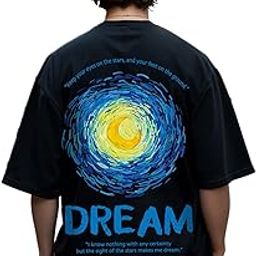 Men's 100% Cotton 220 GSM Graphic Print Oversized Fit Round Neck T-Shirt-image-35