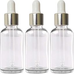 30ml Transparent Glass Bottle with Glass Dropper And plating Cap for Essential Oils, Fragrances, Perfumes, IY skin care (Pack of 3)-image-56