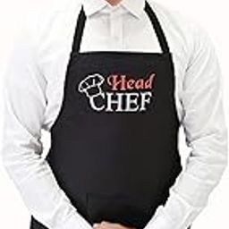 Switchon Polyester Printed Free Size Cooking Kitchen Waterproof Apron With Chef's Cap - Head Chef-1
