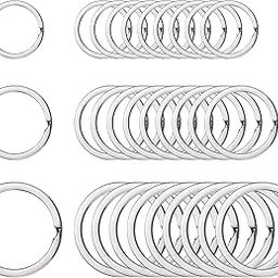 Round Flat Key Chain Rings Metal Split Ring for Home Car Keys Organization, 30 Pieces (Silver, 3/4 Inch, 1 Inch and 1.25 Inch)-picture-20
