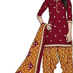 Cotton Printed Readymade Salwar Suit For Women(MIRAANSGPRI418, Red)-image-12