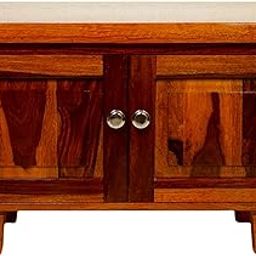 WELLBORN Solid Sheesham Wood Furniture Shoes Rack with 2 Seater Capacity Color Finising Honey-image-17