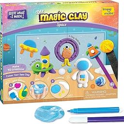 Imagimake Magic Clay | Colour & Create | Space Craft Kit | Air Dry Clay for Art & Craft | Make 10 Super Clay Creations | Birthday Gift for 5,6,7,8 Year Old Girls & Boys-24