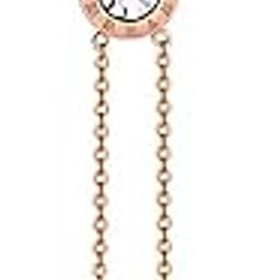 14K Rose Gold Plated Celebrity Necklace - Cubic Zircon Tassels Stainless Steel Pendant-0