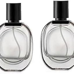 Hunky Dory 2pcs Unique 30ml Black Clear Empty Glass Delicated Perfume Decant Spray Bottles with Black Metallic Pump and Unique Cap For DIY Perfume, Essential Oils, Rose Water, Travel Use-21