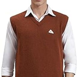 monte carlo Mens Solid Light Yellow V Neck Sleeveless Sweater_1240116SL-2682-picture-47