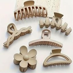 BAKEFY -6 Hair Claw Clips Variety Pack Different Sizes Large Medium Small | Claw Clip Set For Thin & Thick Hair | Various Shapes Assortment | Women Girls Non Slip Hold,Multi-image-98